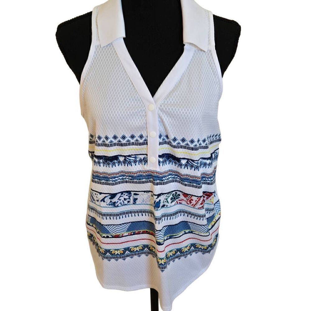 Lucky in Love Womens Split V Neck Collar Moisture Wicking Athletic Tank Top XL